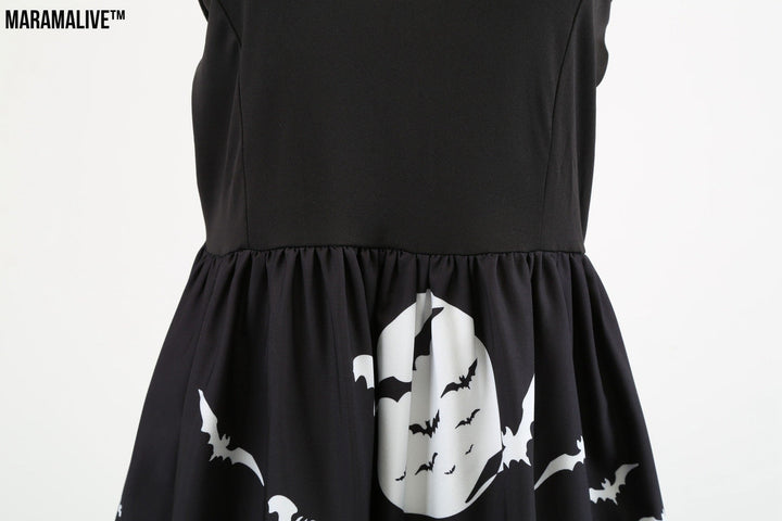 Maramalive™ Halloween Retro Floral Print Swing Dress