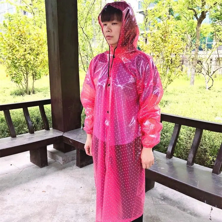 Maramalive™ Long Trench Design Pink Hooded Raincoat Girl Biker Jacket Coat