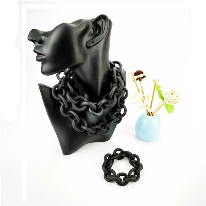 Maramalive™ Luxurious DIY Bohemia Dark Jewelry Set - Handmade Rubber Necklaces and Charm Bangles