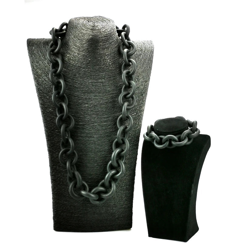 Maramalive™ Luxurious DIY Bohemia Dark Jewelry Set - Handmade Rubber Necklaces and Charm Bangles