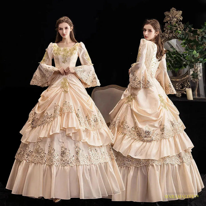 Maramalive™ Majestic 18th Century Rococo Baroque Victorian Dress - Marie Antoinette Ball Gown - Renaissance Historical Period Costume for Royalty Enthusiast