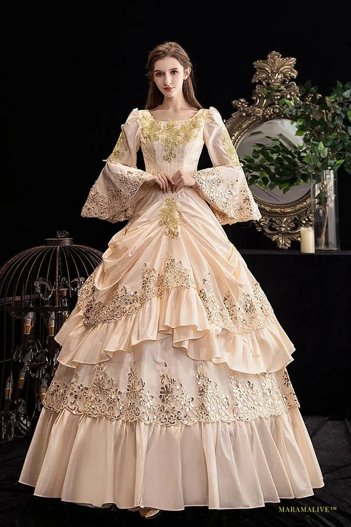 Maramalive™ Majestic 18th Century Rococo Baroque Victorian Dress - Marie Antoinette Ball Gown - Renaissance Historical Period Costume for Royalty Enthusiast