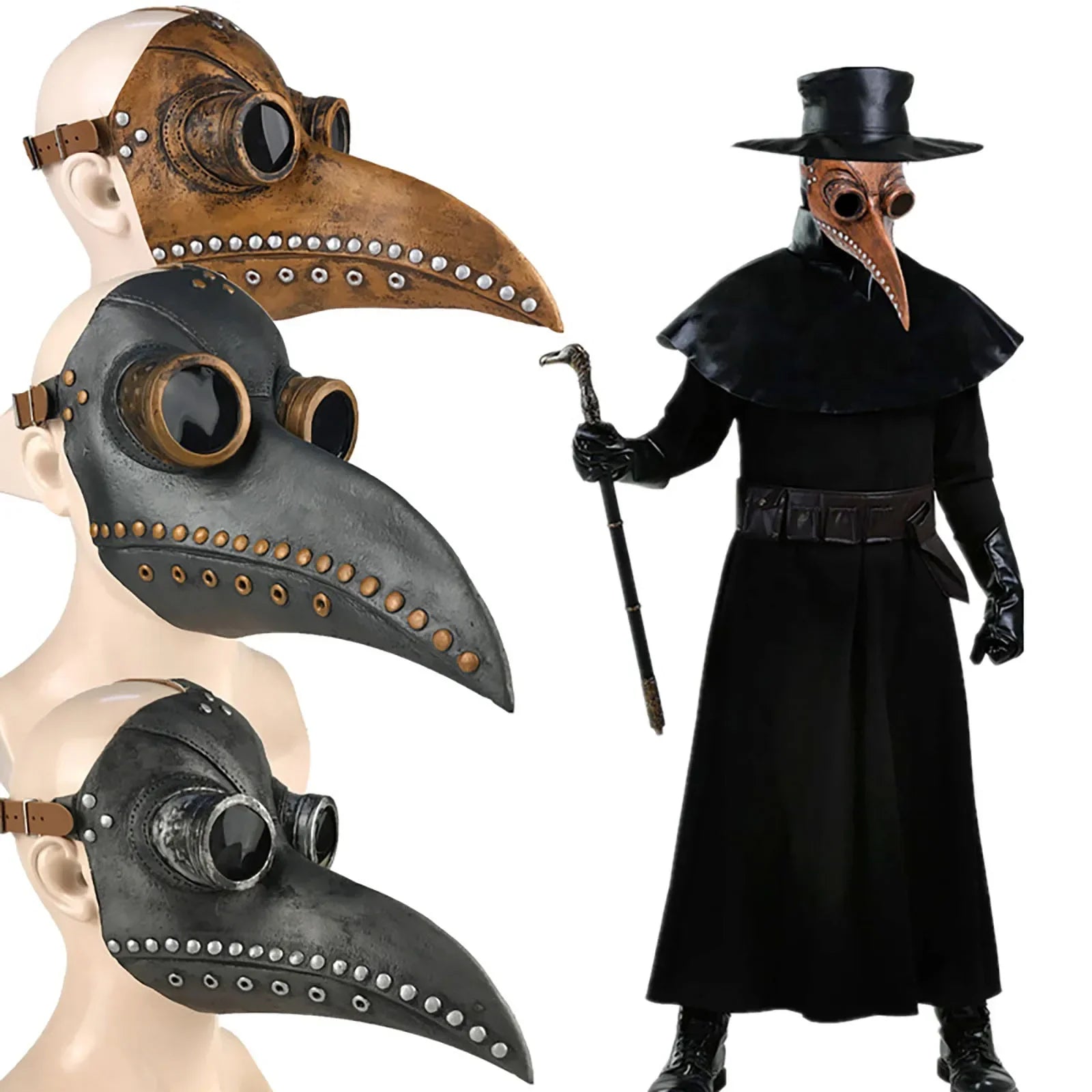 Maramalive™ Masker Steampunk Plague Arts Vogel Masker Pu Punk Cosplay Masker Snavel Event Cosplay Props