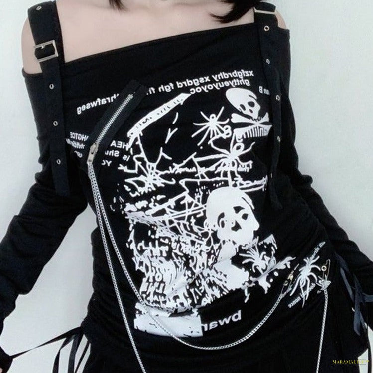 Maramalive™ Off-shoulder Goth Off-shoulder Long Sleeve