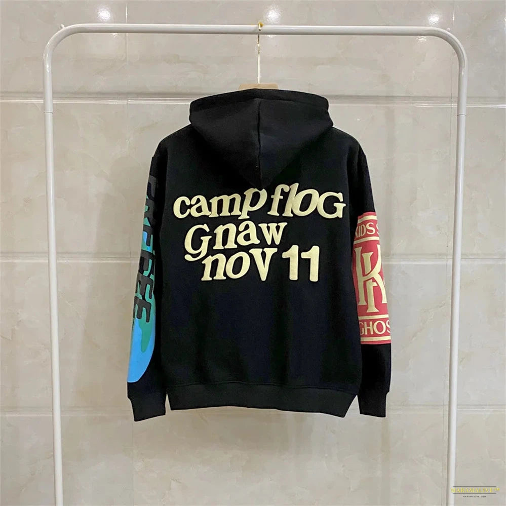 Maramalive™ Oversized Goth Hoodie Streetwear Autumn Y2K Goth Punk Harajuku Alphabet Hoodie Printed Plush women's Casual Loose Sweatshirt