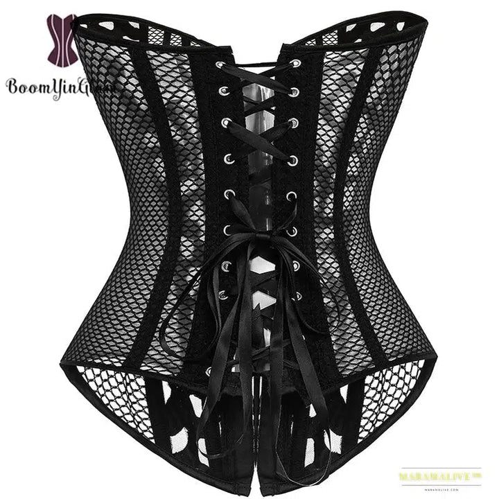 Maramalive™ Plus Size XS To 6XL Waist Trainer Corset Overbust Sexi Translucent Corset Top Women Body Shape Wear With G String