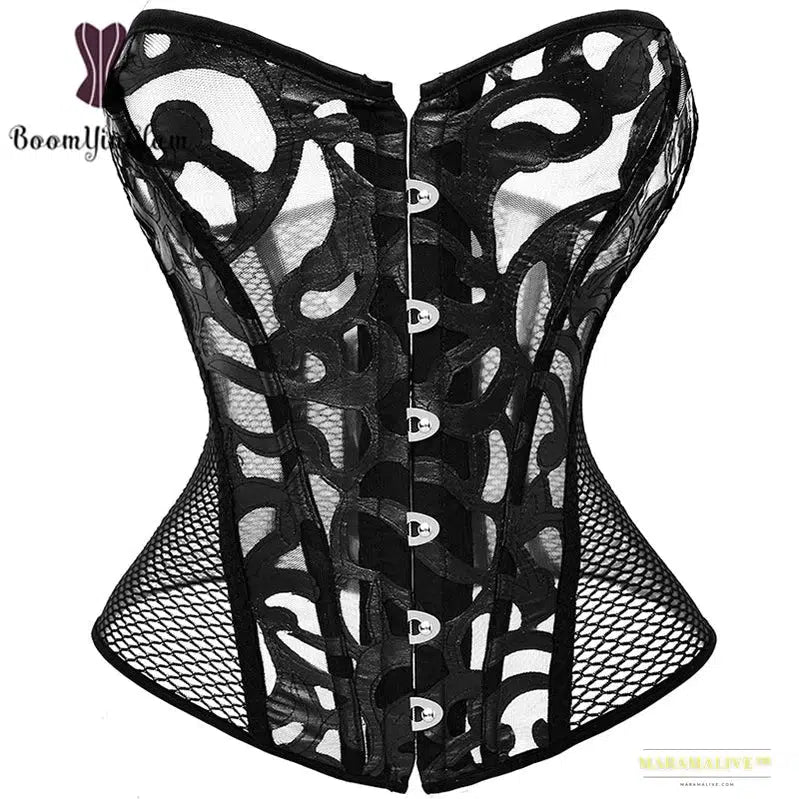 Maramalive™ Plus Size XS To 6XL Waist Trainer Corset Overbust Sexi Translucent Corset Top Women Body Shape Wear With G String