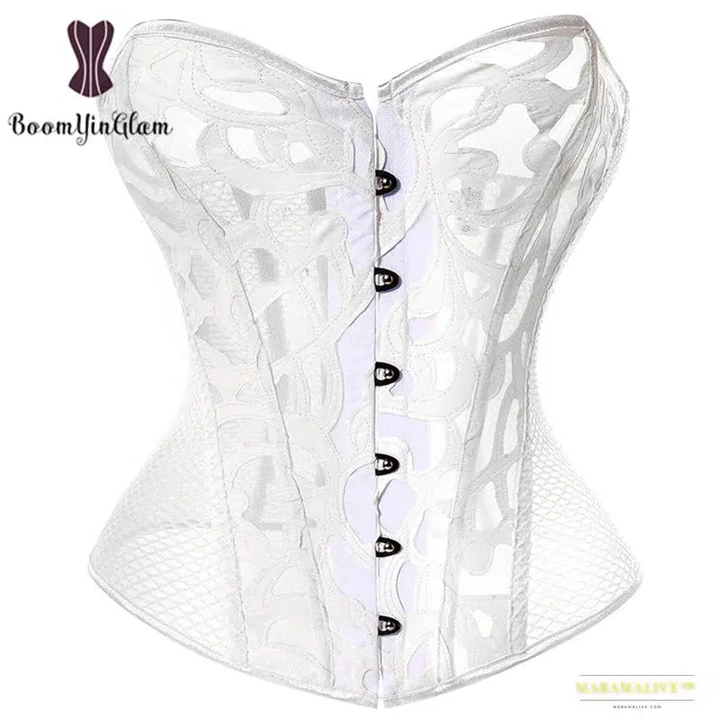 Maramalive™ Plus Size XS To 6XL Waist Trainer Corset Overbust Sexi Translucent Corset Top Women Body Shape Wear With G String