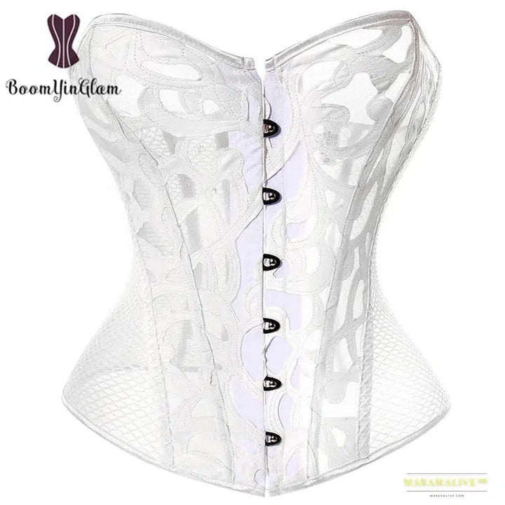 Maramalive™ Plus Size XS To 6XL Waist Trainer Corset Overbust Sexi Translucent Corset Top Women Body Shape Wear With G String