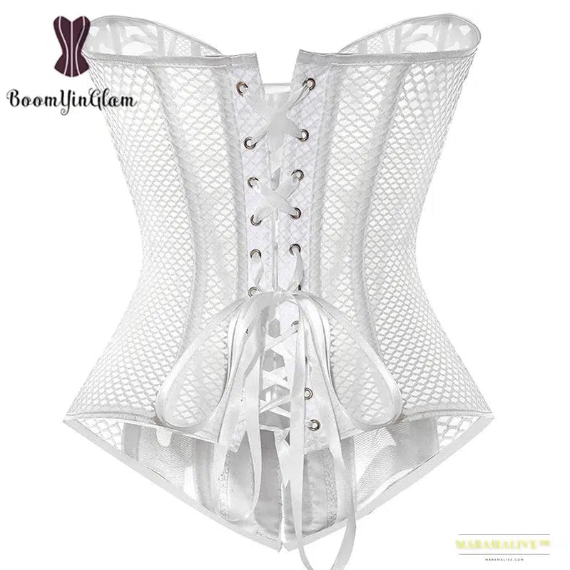 Maramalive™ Plus Size XS To 6XL Waist Trainer Corset Overbust Sexi Translucent Corset Top Women Body Shape Wear With G String