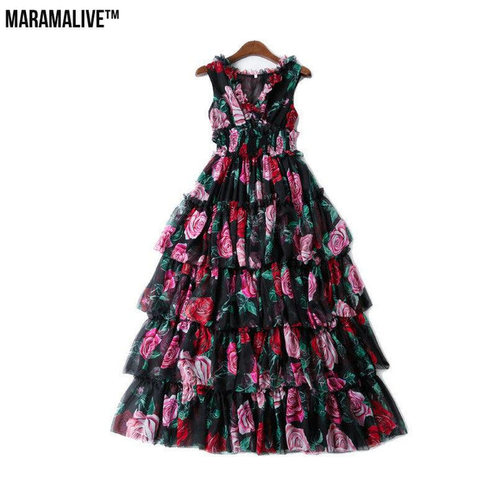 Maramalive™ Rose print princess dress