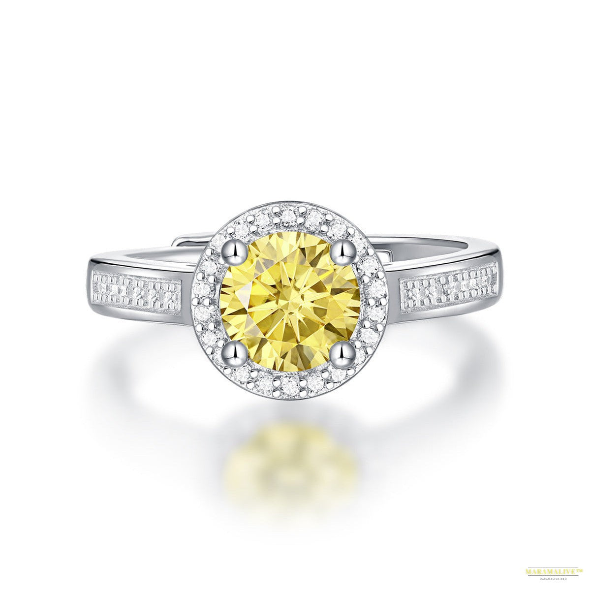 Maramalive™ Silver S925 Yellow For Women Moissanite Ring Adjustable Mouth