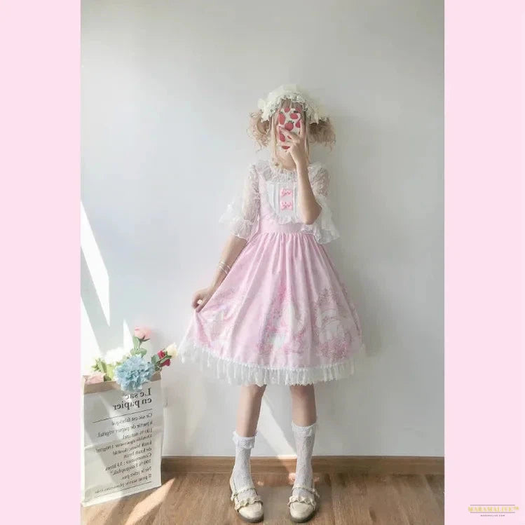 Maramalive™ Summer Women Skirt Lolita dress Sweet Straped Dresses Female Girls Lace Ruffle Cat Loli Kawaii Carnival Party