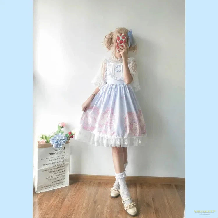 Maramalive™ Summer Women Skirt Lolita dress Sweet Straped Dresses Female Girls Lace Ruffle Cat Loli Kawaii Carnival Party