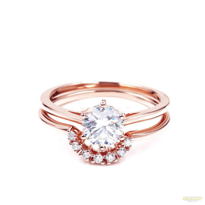 Maramalive™ Two In One Combination Moissanite Female Niche Moissanite Ring