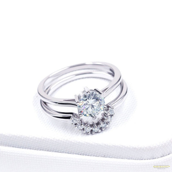 Maramalive™ Two In One Combination Moissanite Female Niche Moissanite Ring