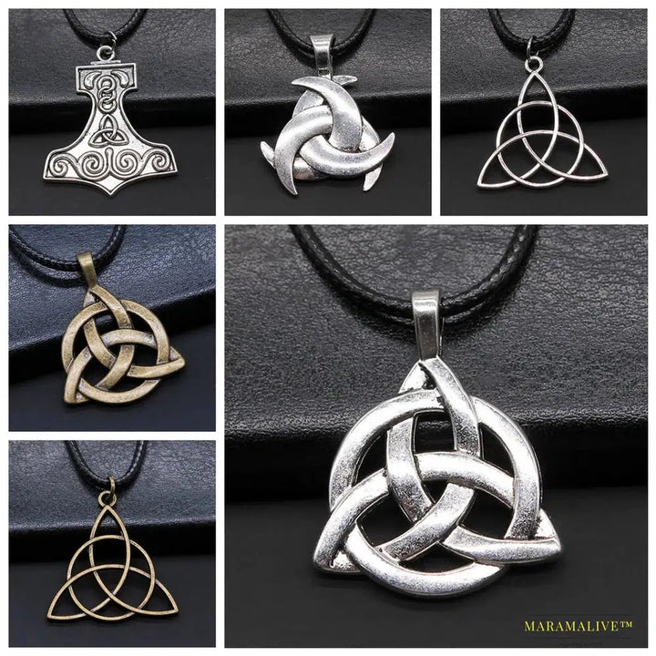 Maramalive™ Vintage Irish Knot Amulet Pendant - Ancient Scandinavian Triquetra Trinity Circle - Gothic Collectible Statement Jewelry