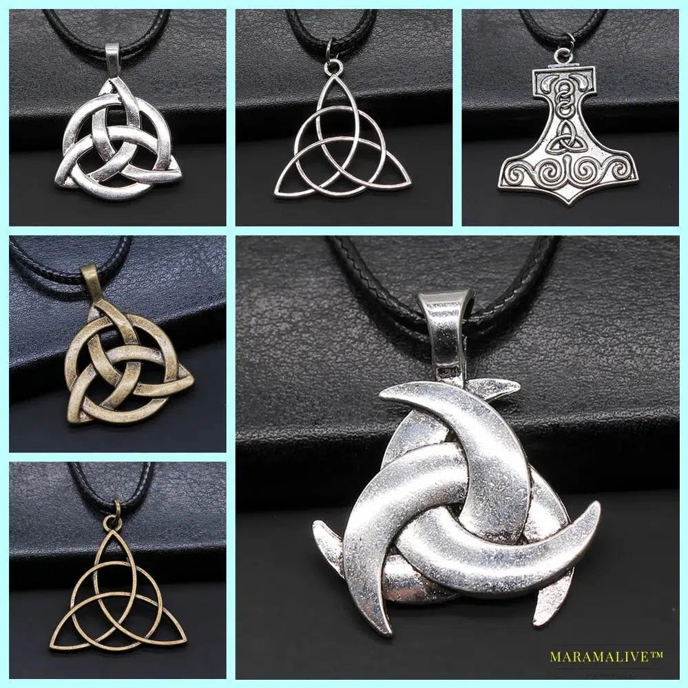 Maramalive™ Vintage Irish Knot Amulet Pendant - Ancient Scandinavian Triquetra Trinity Circle - Gothic Collectible Statement Jewelry