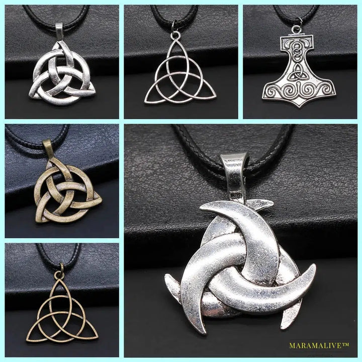 Maramalive™ Vintage Irish Knot Amulet Pendant - Ancient Scandinavian Triquetra Trinity Circle - Gothic Collectible Statement Jewelry