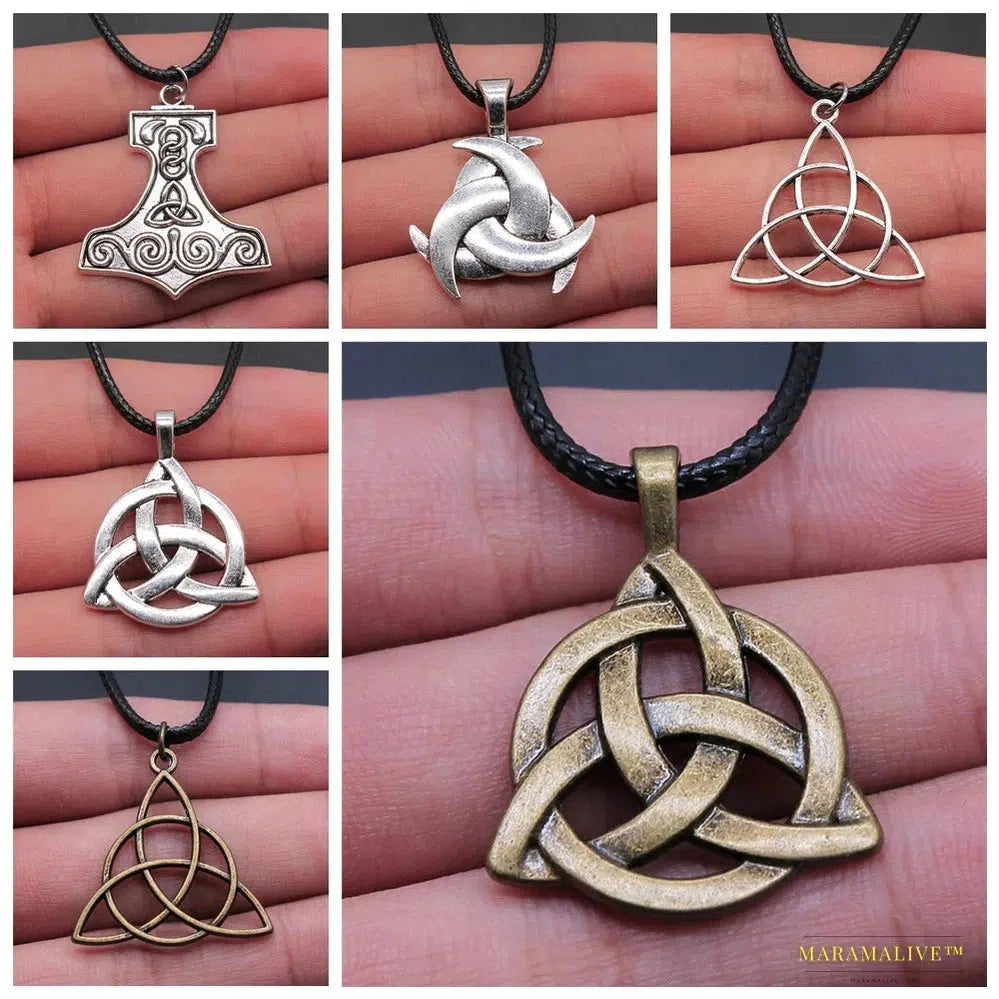 Maramalive™ Vintage Irish Knot Amulet Pendant - Ancient Scandinavian Triquetra Trinity Circle - Gothic Collectible Statement Jewelry