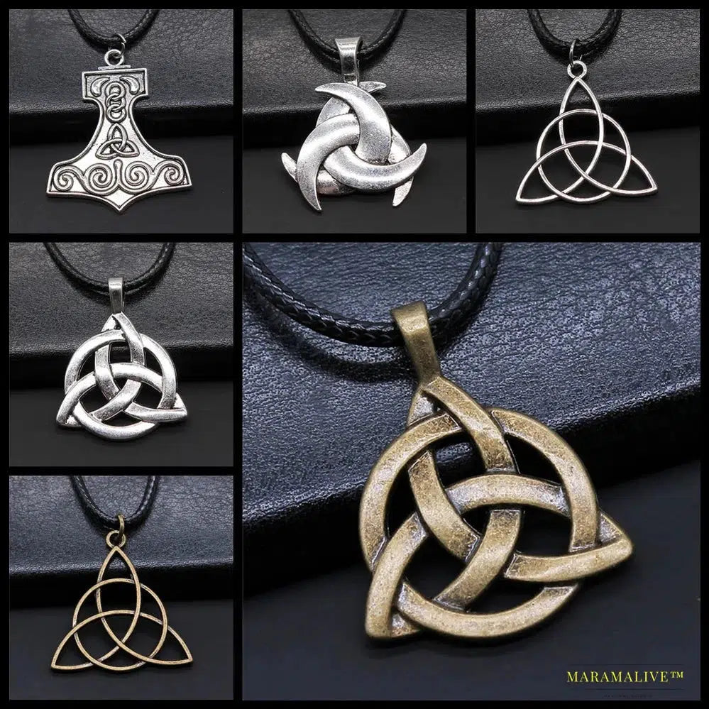 Maramalive™ Vintage Irish Knot Amulet Pendant - Ancient Scandinavian Triquetra Trinity Circle - Gothic Collectible Statement Jewelry