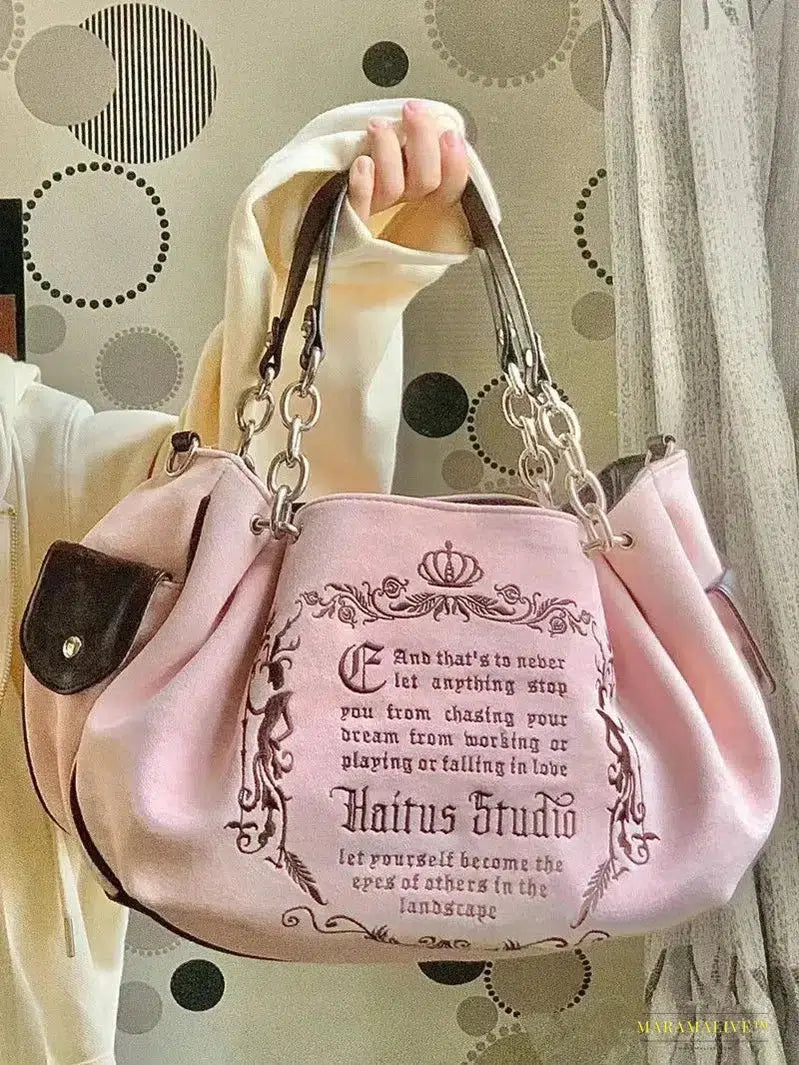 Maramalive™ Vintage Letter Y2k Gothic Women's Handbag: Large Capacity Crossbody Purse / Tote with Harajuku Aesthetic