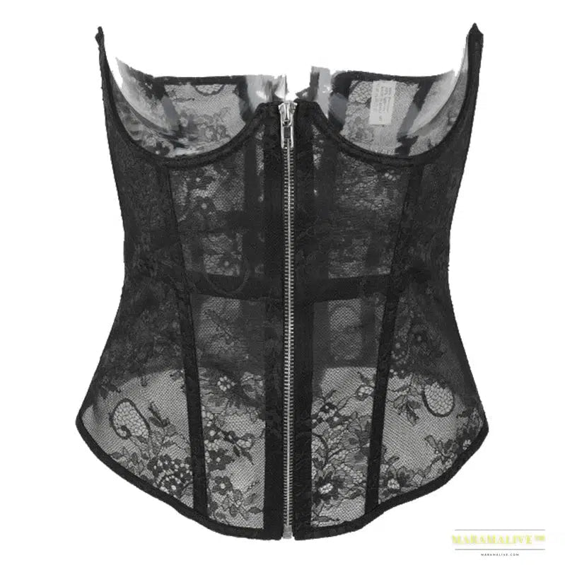 Maramalive™ Women's Corset Brocade Underbust Boned Zipper Punk Corsets Bustier Lace Up Breathable Waist Trainer Shaper