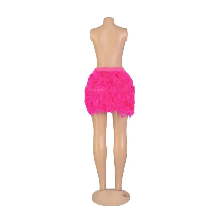 Maramalive™ Women's Feathered Mini Skirt: Eye-Catching Party and Costume Wear