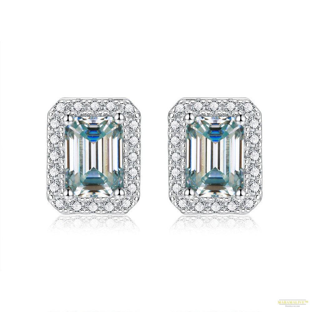 Maramalive™ Women's Moissanite Emerald Cut Earrings