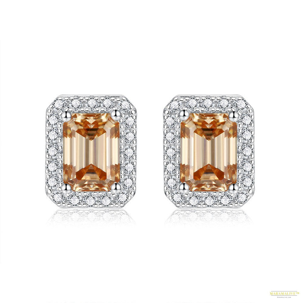 Maramalive™ Women's Moissanite Emerald Cut Earrings