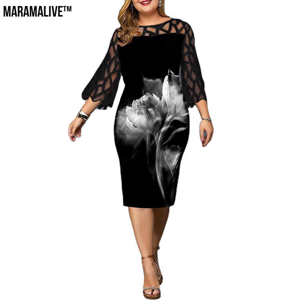 Maramalive™ Women's plus size rose print dress