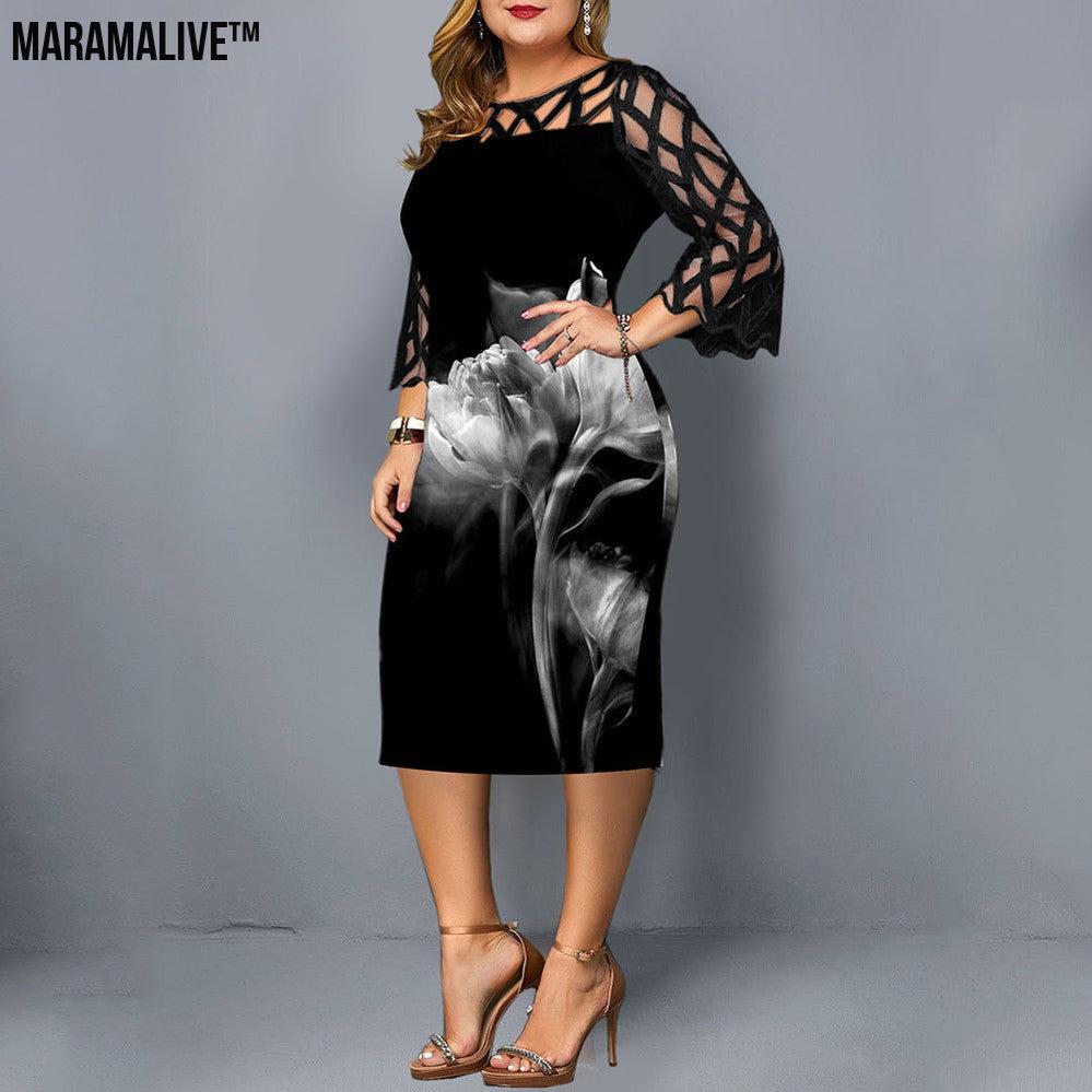 Maramalive™ Women's plus size rose print dress