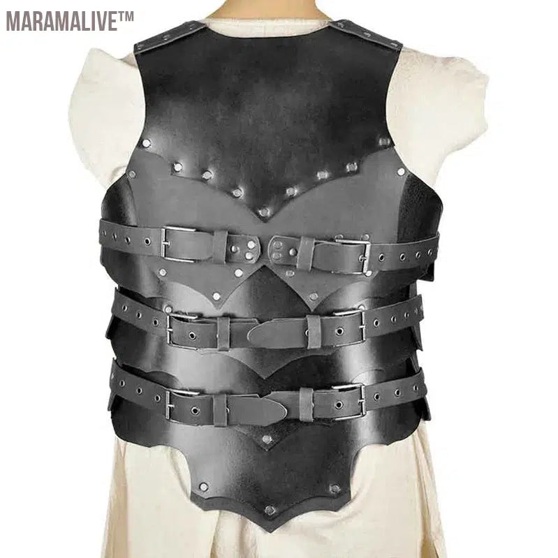 Medieval Dark Elf Chest Armor Vest Viking Knight Gladiator Pirate PU Leather Cuirass Cosplay Costume Outfit Breastplate For Men