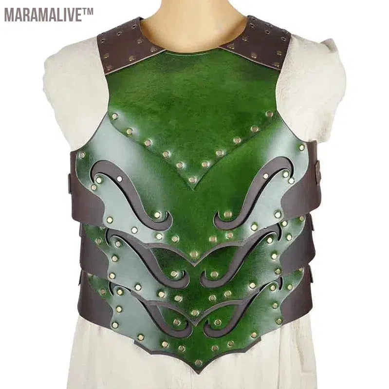 Medieval Dark Elf Chest Armor Vest Viking Knight Gladiator Pirate PU Leather Cuirass Cosplay Costume Outfit Breastplate For Men