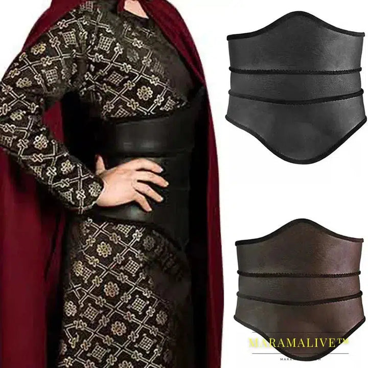 Medieval Queen Princess Waist Wrap Armor Belt Viking Pirate Cosplay Costume Steampunk Women Leather Corset WaistBand Larp Props