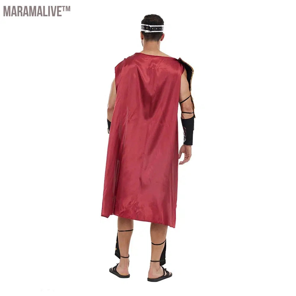 Medieval Roman Warrior Costume Men's Halloween Costumes Spartan Soldier Gladiator Cosplay Outfit Carnival Party Dress Up