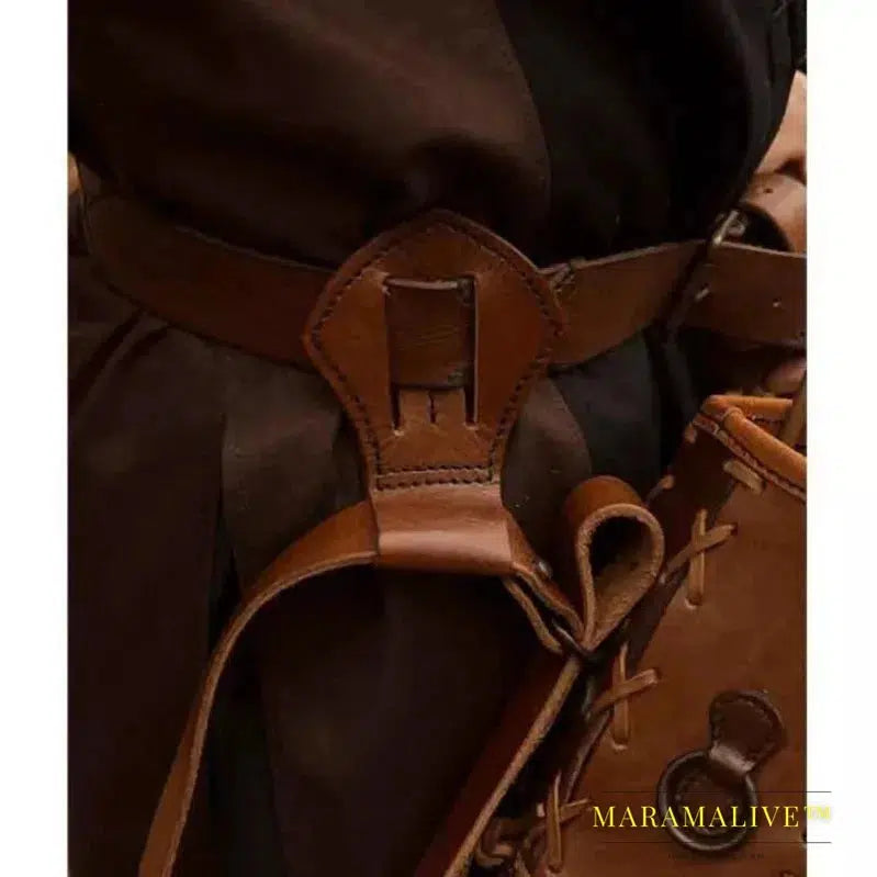 Medieval Shoulder Belt Archery Quiver Leather Back Arrow Holder Bag Holster Nomad Archer Larp Costume Robin Hood Cosplay Props