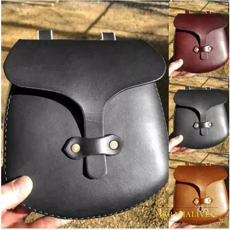 Medieval Steampunk PU Leather Antique Wallet Pouch Bag Viking Knight Pirate Festival Costume Men Women Gear Cosplay Accessory