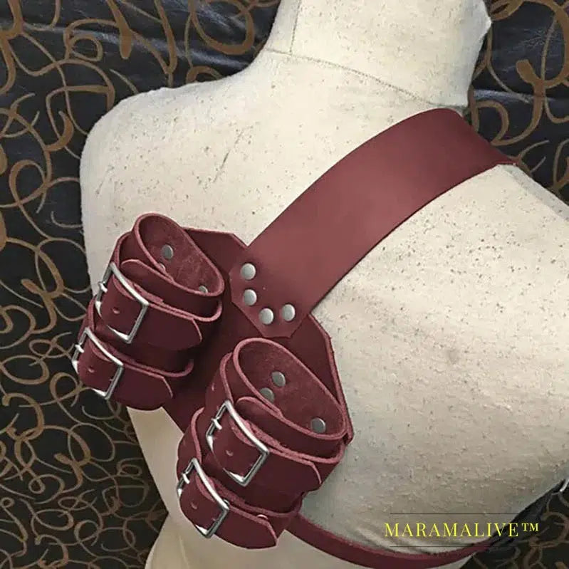 Medieval Sword Shoulder Back Scabbard Sheath Viking Knight Larp Cosplay Costume PU Leather Adjustable Holster For Men Women