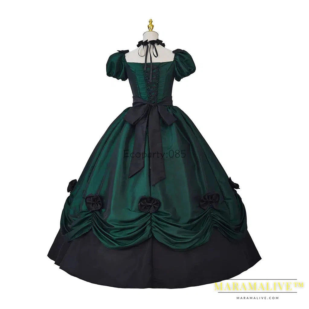 Medieval Victorian Lolita Dresses Bowknot Adjustable Court Dresses Victorian Gothic Retro Ball Dress For Christmas Halloween