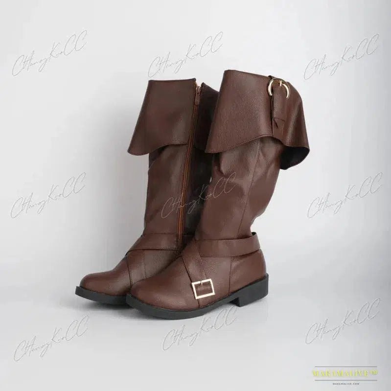 Medieval Viking Pirate Knight Boots - Unique Gothic Clubwear, High Heel Party Footwear