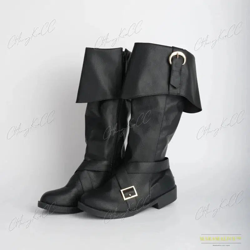 Medieval Viking Pirate Knight Boots - Unique Gothic Clubwear, High Heel Party Footwear