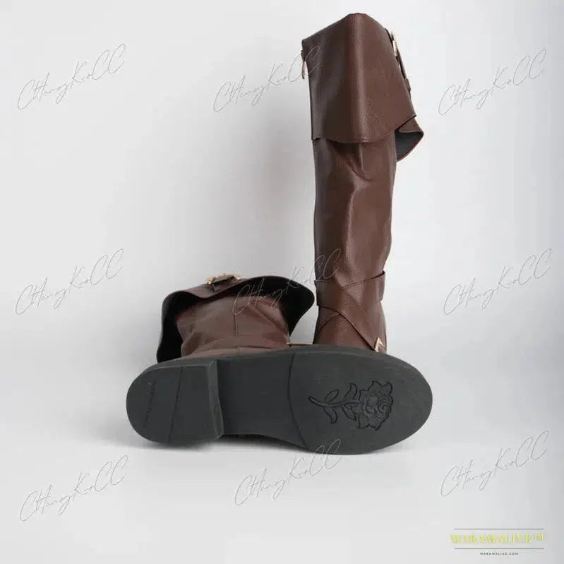 Medieval Viking Pirate Knight Boots - Unique Gothic Clubwear, High Heel Party Footwear