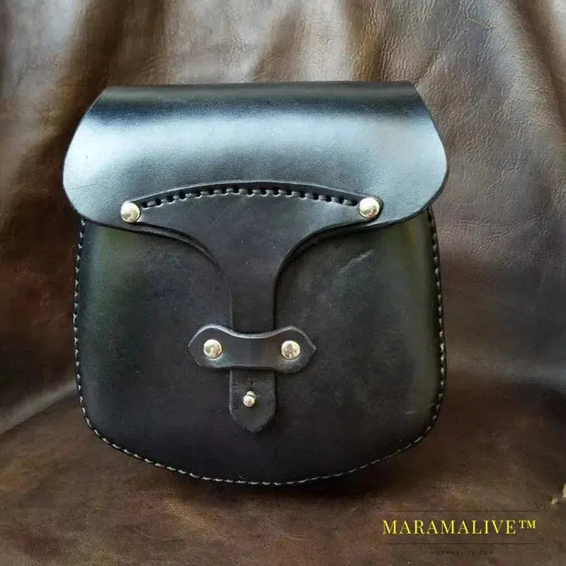 Medieval Viking Pirate Leather Coin Purse Bag Waist Belt Pouch Renaissance Knight Costume Festival Wallet Cosplay Larp Accessory