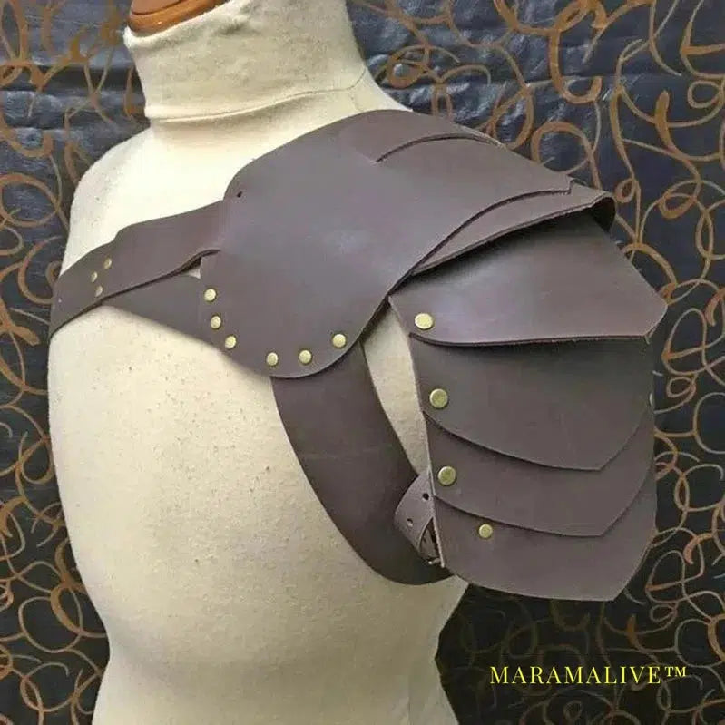 Medieval Viking Warrior Gladiator Single Shoulder Armor Samurai Knight Cosplay Costume Steampunk Gothic Leather Pauldrons Armour