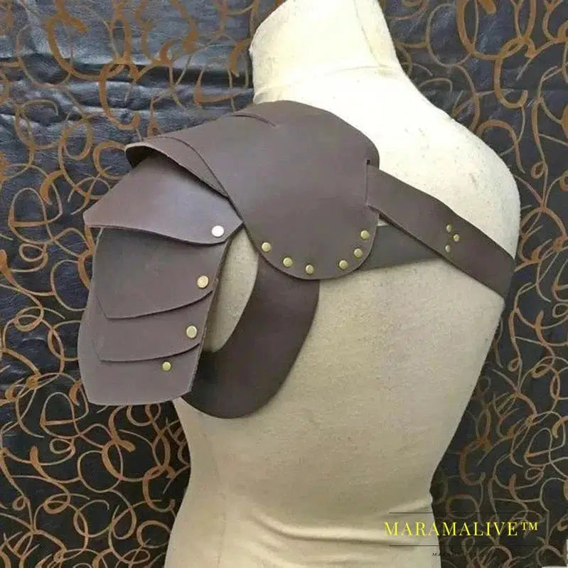 Medieval Viking Warrior Gladiator Single Shoulder Armor Samurai Knight Cosplay Costume Steampunk Gothic Leather Pauldrons Armour