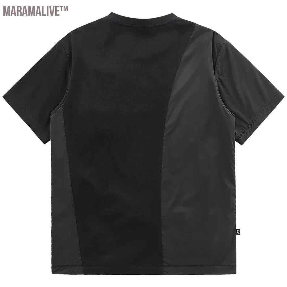 Men Fashion Techwear Cargo T-shirt Oversized Patchwork Harajuku Streetwear Hip Hop T Shirts Summer Loose Cotton Tee Tops