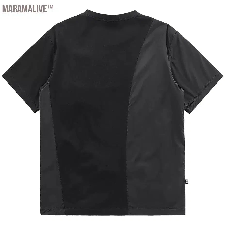 Men Fashion Techwear Cargo T-shirt Oversized Patchwork Harajuku Streetwear Hip Hop T Shirts Summer Loose Cotton Tee Tops