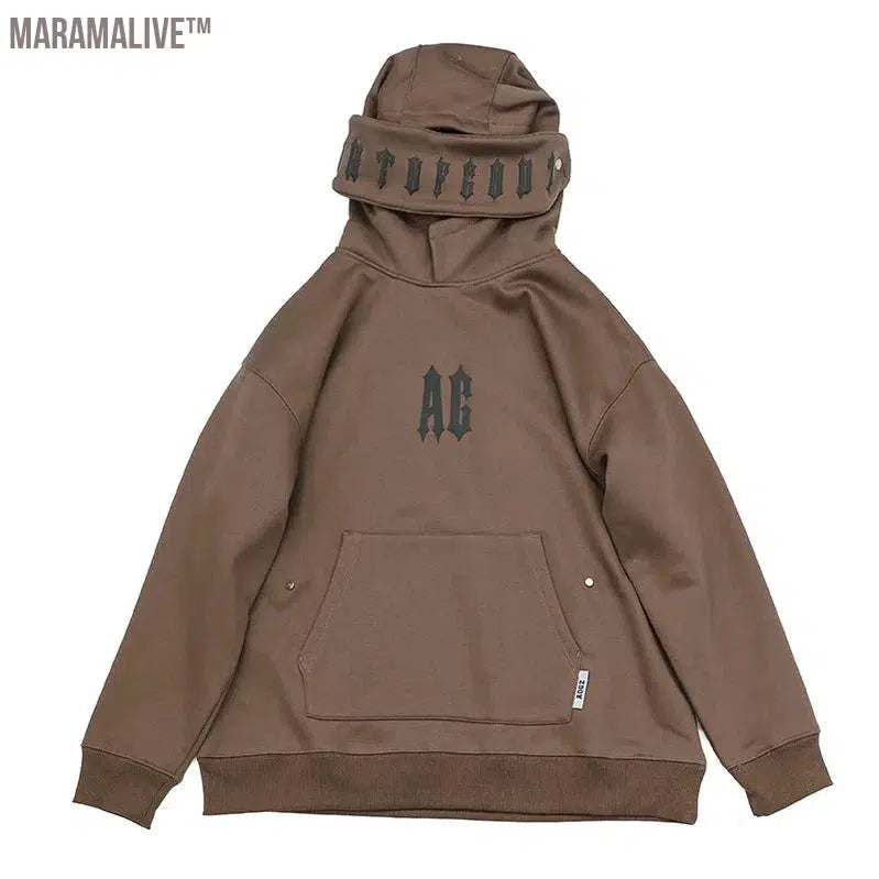 Men Functional Hoodies Streetwear Harajuku Removable Collar Sweatshirt Pullover Men Women Fashion Hoodie Techwear Clothing