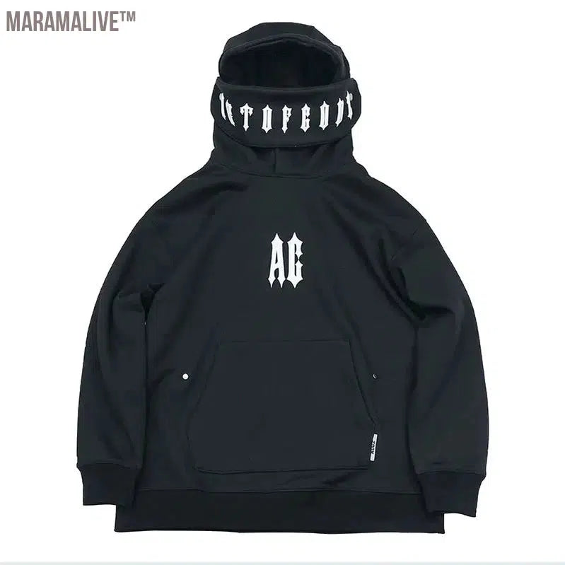 Men Functional Hoodies Streetwear Harajuku Removable Collar Sweatshirt Pullover Men Women Fashion Hoodie Techwear Clothing